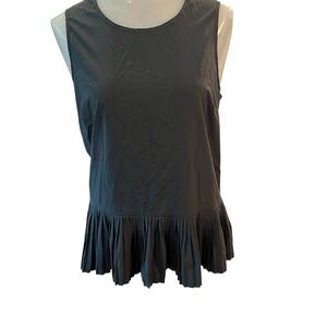 SPANX Yes Pleats Forest Green Sleeveless Peplum Tank Top size M